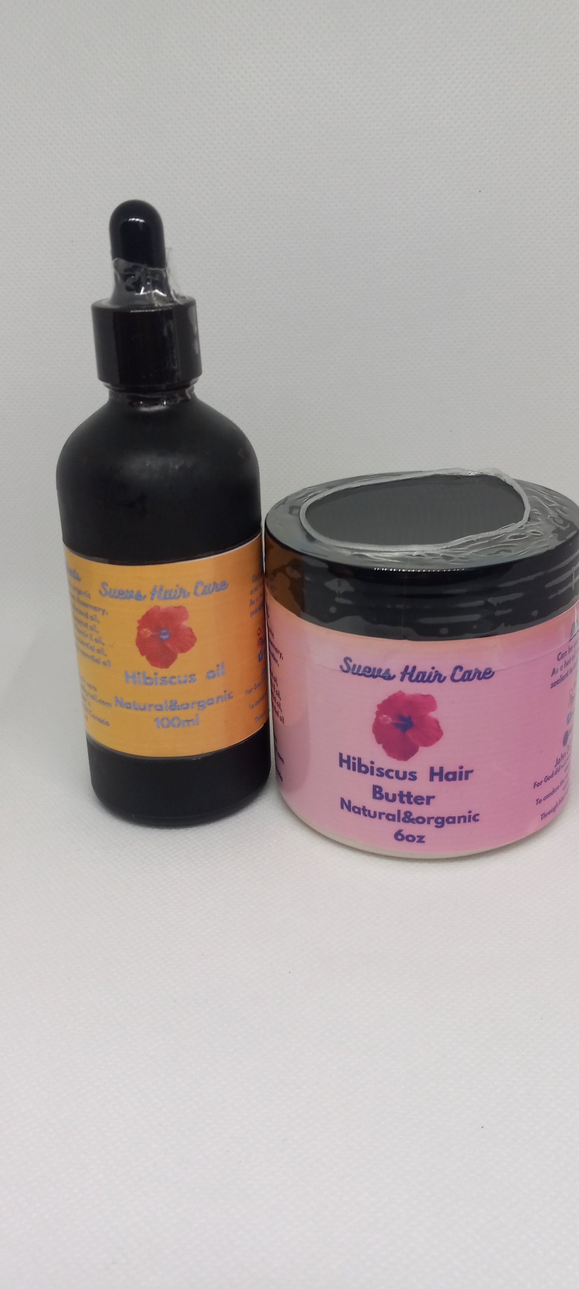 Hibiscus oil 100ml and Hibiscus butter  6oz duo for reducing breakage, improving hair strength, and locking in moisture for curly and natural hair type .